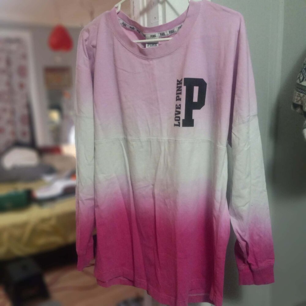 Light-Hot Pink Ombre Long Sleeve
